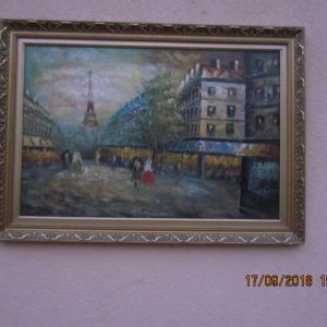 Párizsi utcakép Eiffel toronnyal